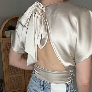 Zara Satin Cream Top